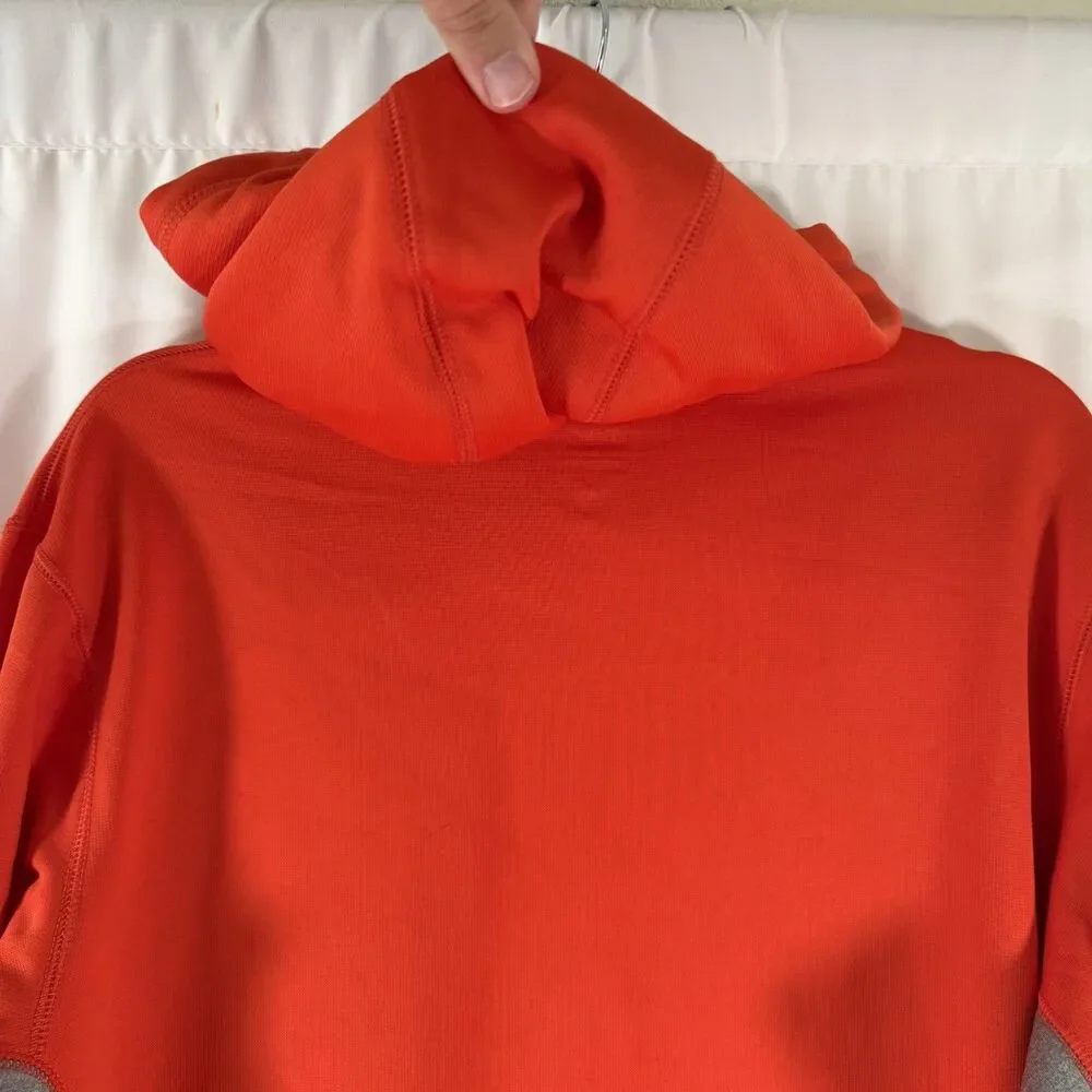 Nike Therma Fit Hoodie Men's Medium Orange Drawstring Pullover Fleece Lined